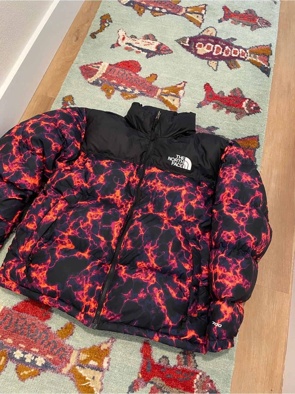 The North Face Nupste 700 1996 Black Marble Camo Print Men’s Down Filled Puffer